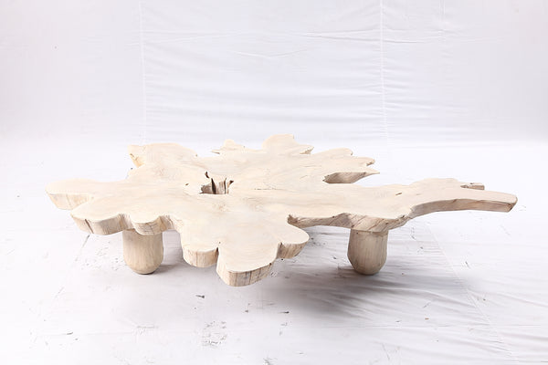 Free Form Living Edge Bleached One Slab Coffee Table 281