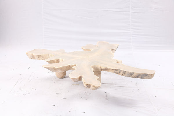 Free Form Living Edge Bleached One Slab Coffee Table 283