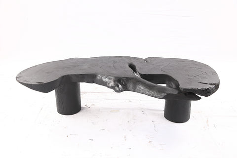 One Slab Free Form Black Coffee Table
