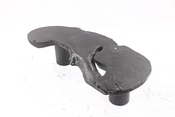 One Slab Free Form Black Coffee Table