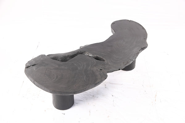 One Slab Free Form Black Coffee Table