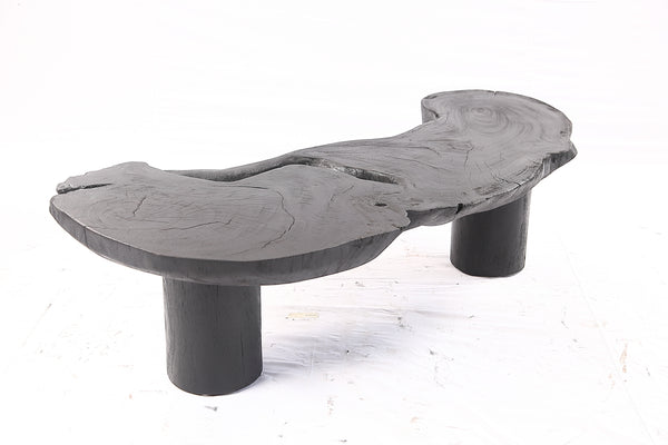 One Slab Free Form Black Coffee Table