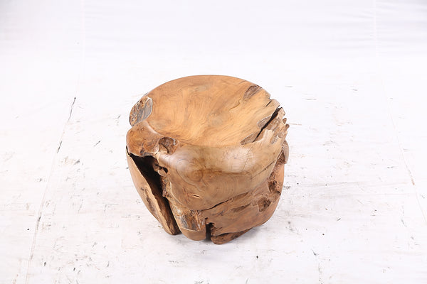 18” Round Organic Teak Root Side Table - Set of 5