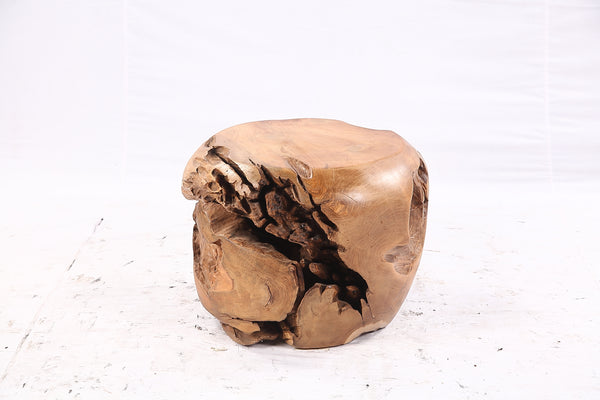18” Round Organic Teak Root Side Table - Set of 5