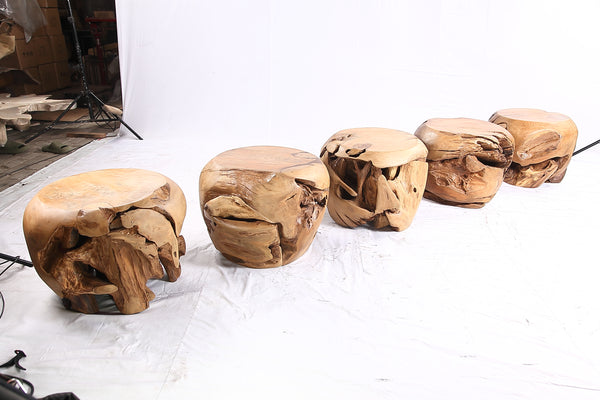 18” Round Organic Teak Root Side Table