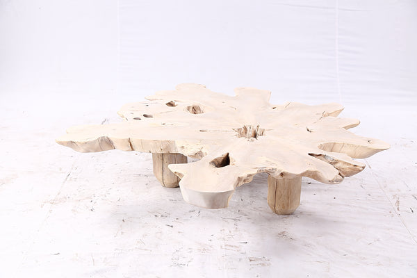 Free Form Living Edge Bleached One Slab Coffee Table 282