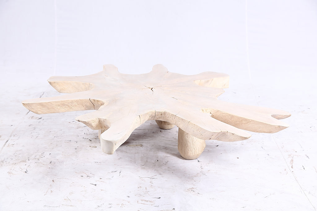 Free Form Living Edge Bleached One Slab Coffee Table 284