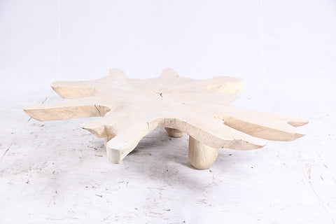 Free Form Living Edge Bleached One Slab Coffee Table 284
