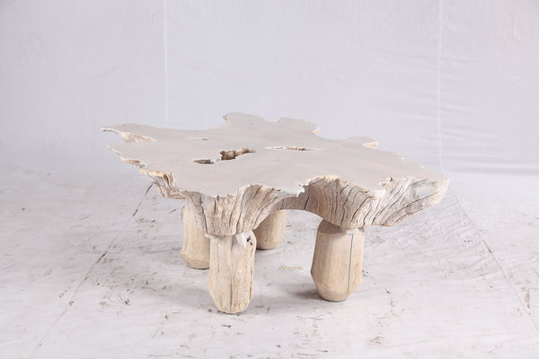 Bleached Free Form Living Edge Coffee Table 34