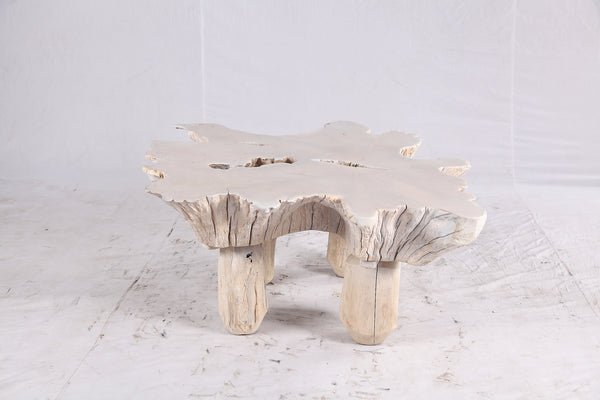 Bleached Free Form Living Edge Coffee Table 34