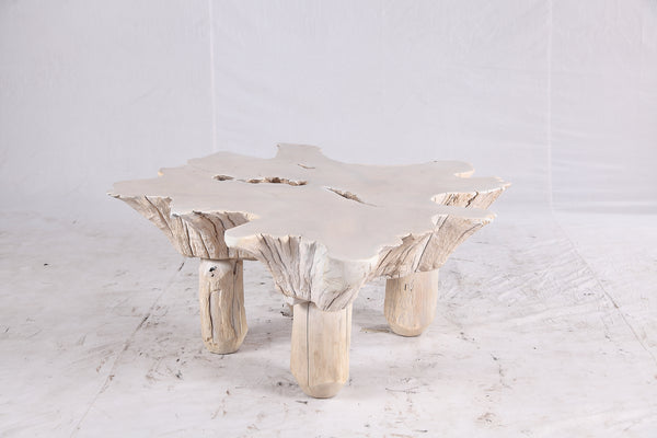Bleached Free Form Living Edge Coffee Table 34