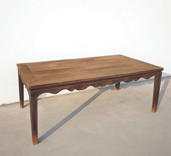 Antique Elm 82" Long Dining Table