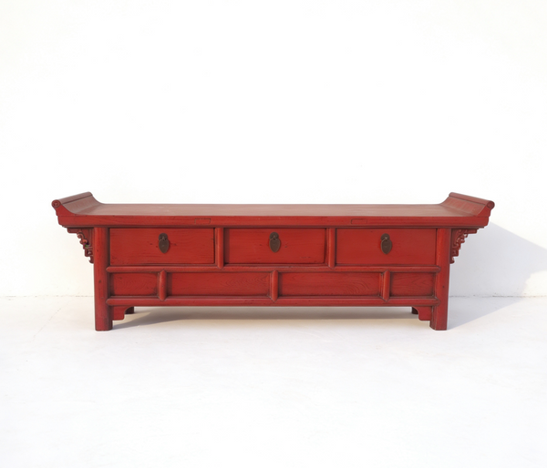 19th Century Red Altar-Style Console Table