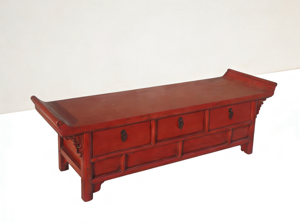 19th Century Red Altar-Style Console Table
