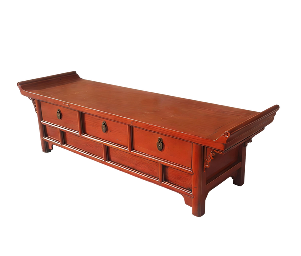 19th Century Red Altar-Style Console Table