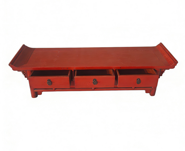 19th Century Red Altar-Style Console Table