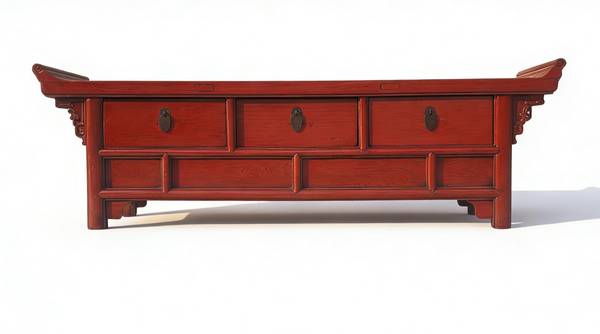 19th Century Red Altar-Style Console Table