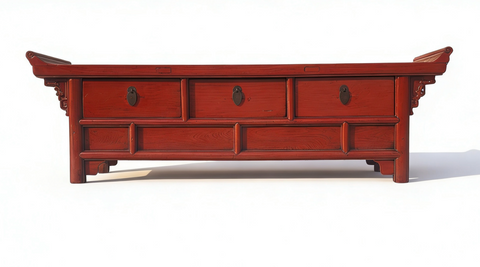 19th Century Red Altar-Style Console Table