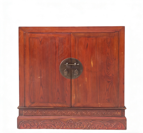 Ancient Chinese Elm Lacquered Cabinet