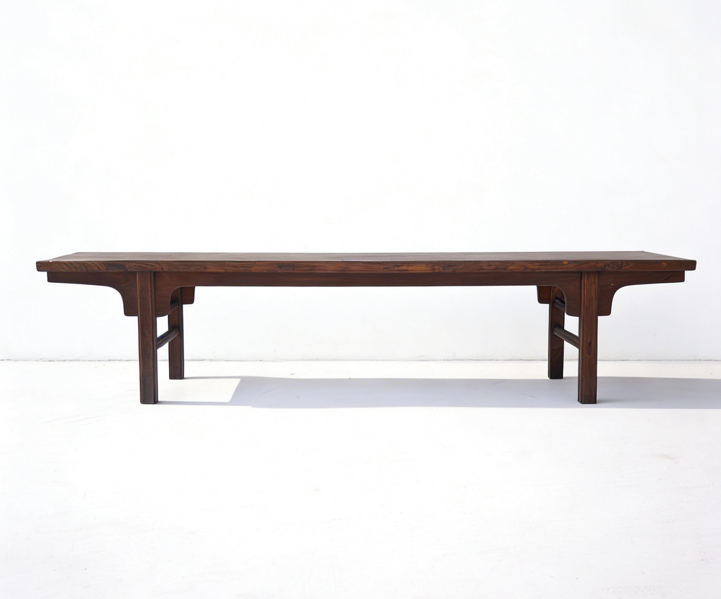 81" Long Vintage Solid Elm Wood Bench