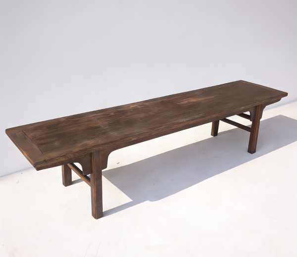 81" Long Vintage Solid Elm Wood Bench