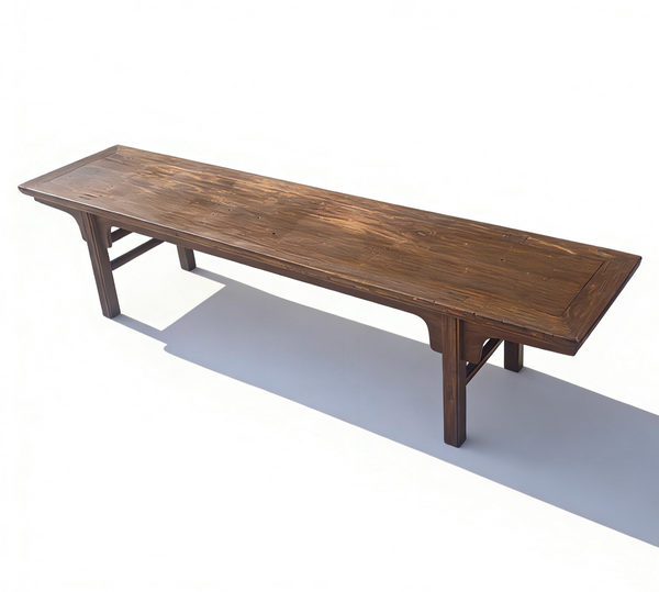 81" Long Vintage Solid Elm Wood Bench