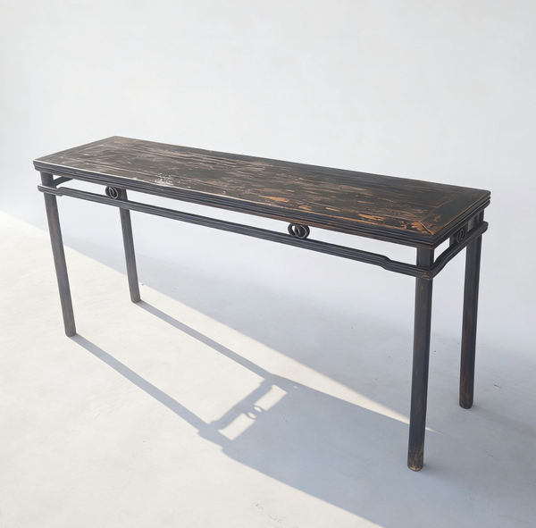 72" Long Antique Elm Console Table