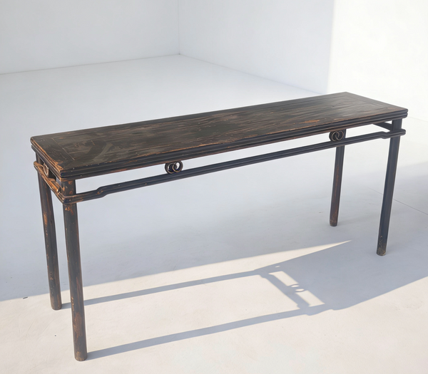 72" Long Antique Elm Console Table
