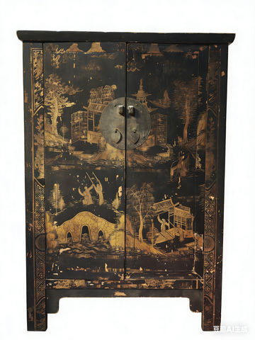 Chinese Chinoiserie-Style Landscape Cabinet