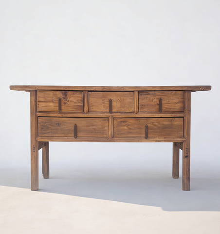 Antique Chinese Console Table with Five Drawers