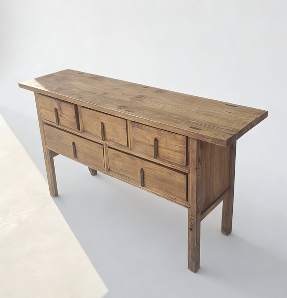Antique Chinese Console Table with Five Drawers