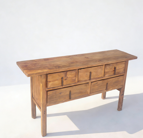 Antique Chinese Console Table with Five Drawers