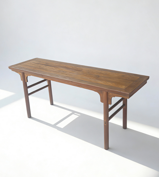 62" Long Antique Brown Console Table