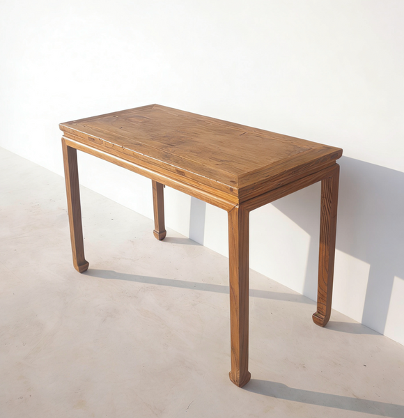 40" Long Elm Square-Corner Table