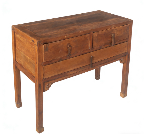 Antique Chinese Three-Drawer Side Table