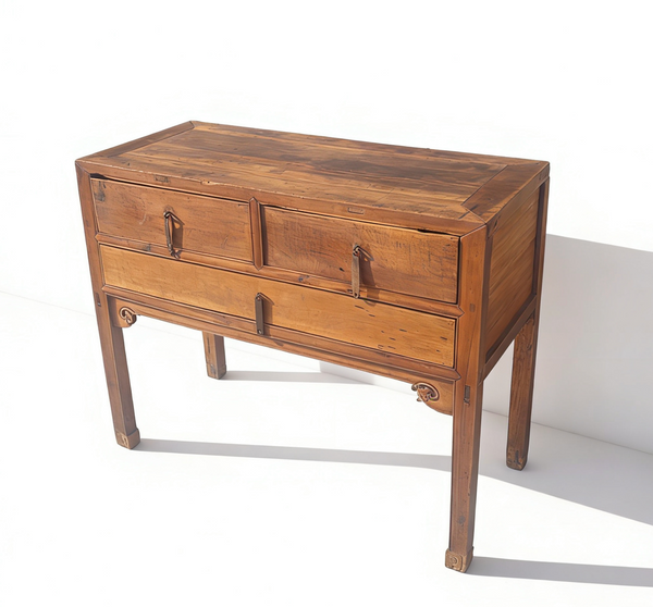 Antique Chinese Three-Drawer Side Table