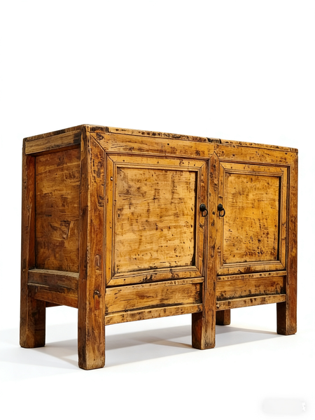 Aged Poplar Double Cabinet