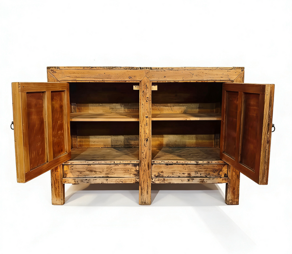 Aged Poplar Double Cabinet