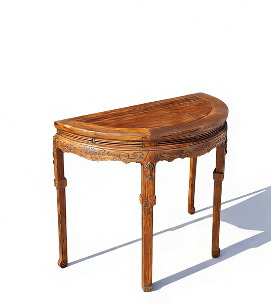 19th Century Carved Half-Moon Table