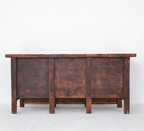 Late 19th Century Hand-Painted Botanical Mural Buffet