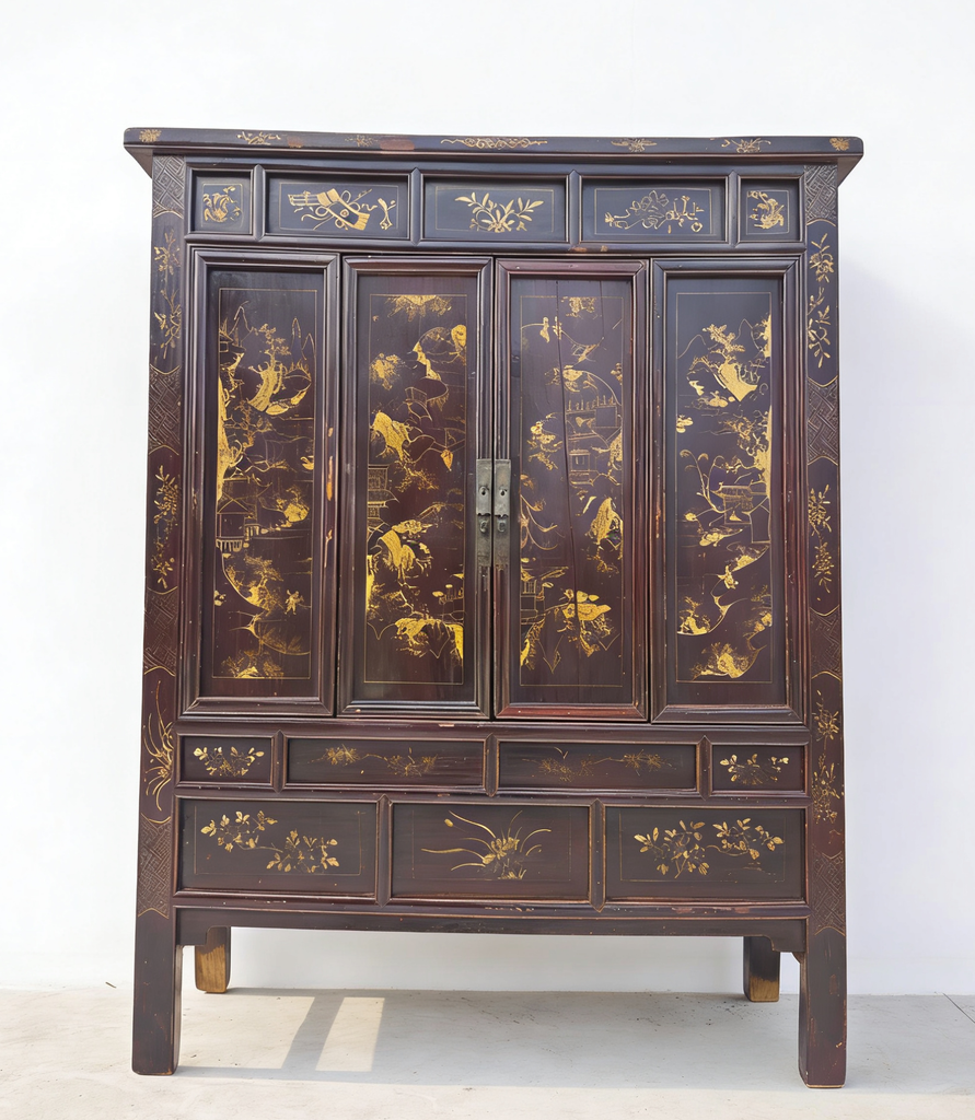 Antique Chinese Chinoiserie-Style Cabinet