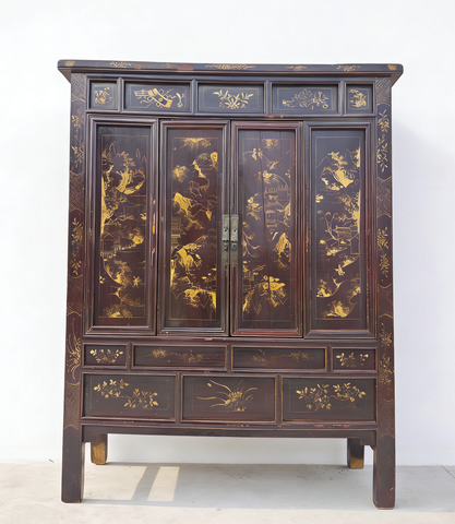 Antique Chinese Chinoiserie-Style Cabinet