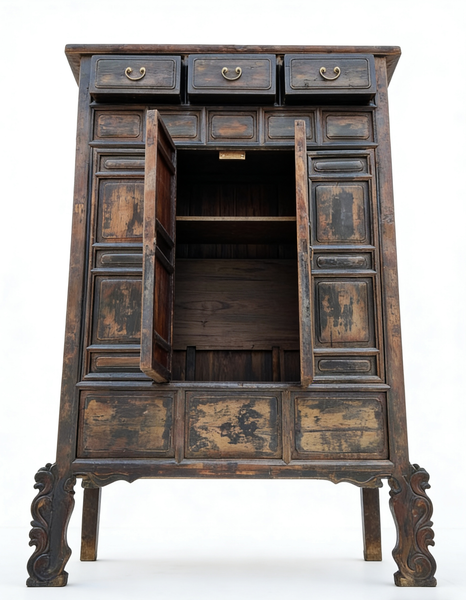 Imperial 16th Century Elm Display Cabinet
