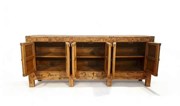 Aged Poplar 3 Door Cabinet