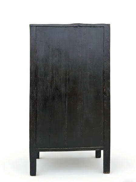 80" Inch High Chinoiserie-Style Red Elm Armoire