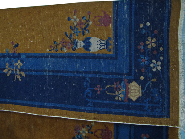 Early 20th Century Handmade Chinese Art Deco Rug, 6 ft 3 in x 4 ft 4 in