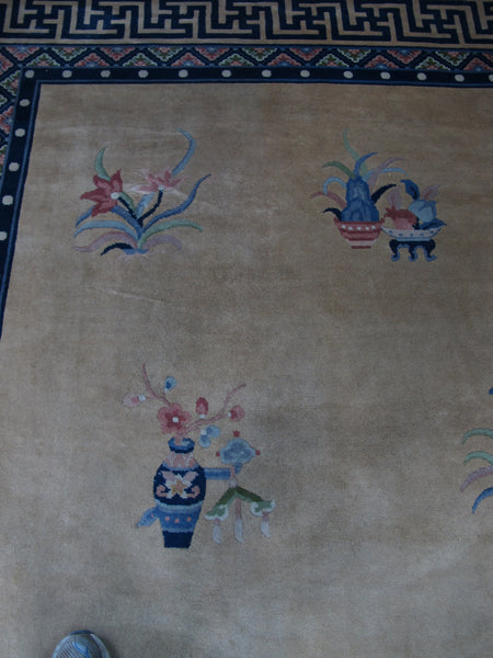 Vintage Chinese Art Deco Rugs: 12'5" x 9'2"