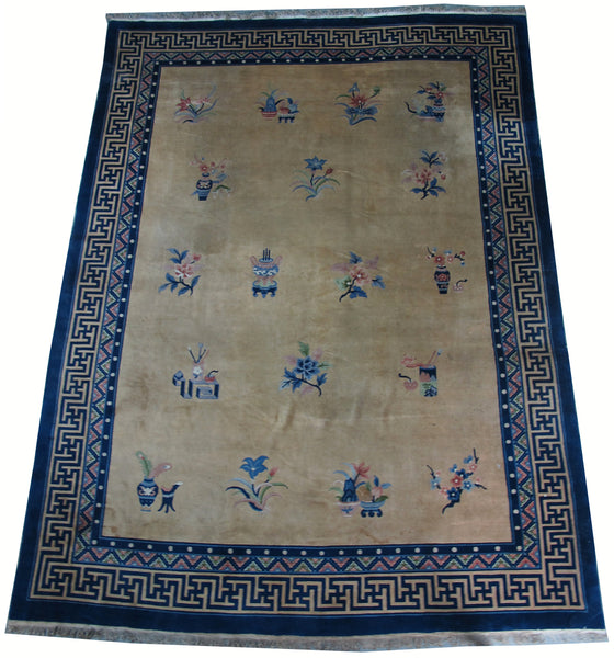 Vintage Chinese Art Deco Rugs: 12'5" x 9'2"