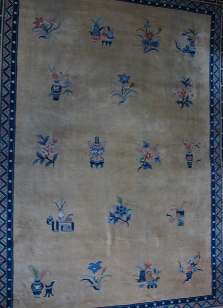 Vintage Chinese Art Deco Rugs: 12'5" x 9'2"