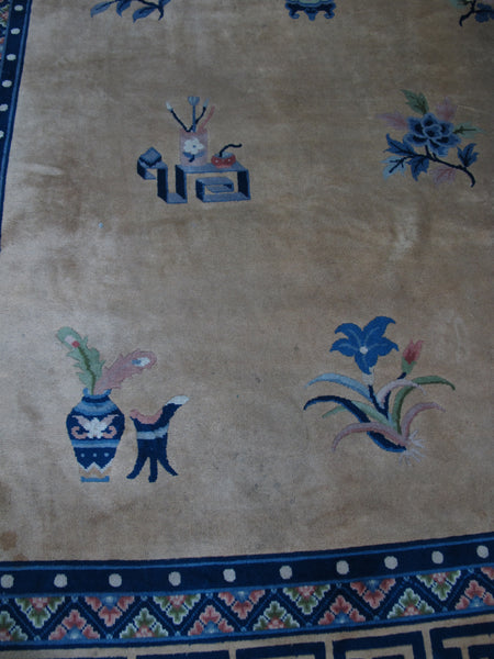 Vintage Chinese Art Deco Rugs: 12'5" x 9'2"